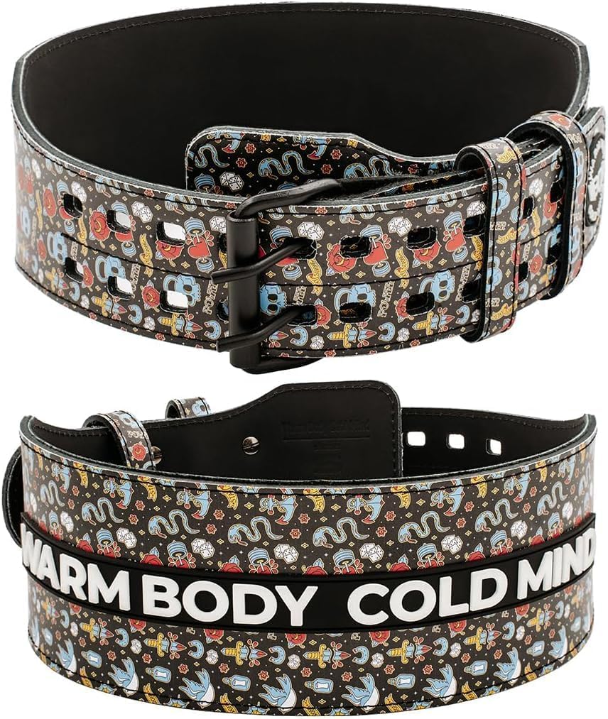 WARM BODY COLD MIND Premium Gewichthebergürtel aus Leder (10cm) für Krafttraining - Gym Gürtel für G
