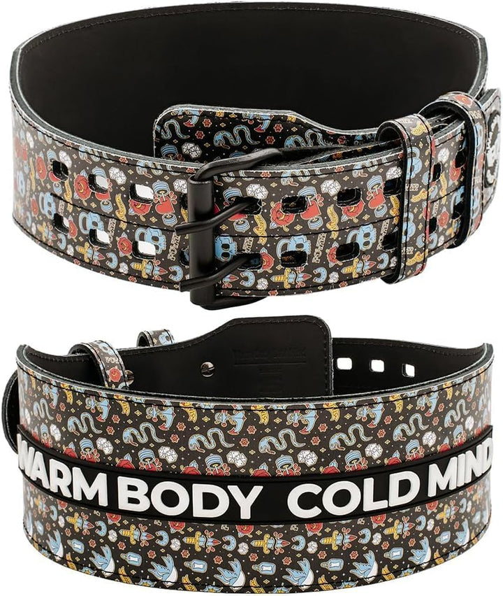 WARM BODY COLD MIND Premium Gewichthebergürtel aus Leder (10cm) für Krafttraining - Gym Gürtel für G