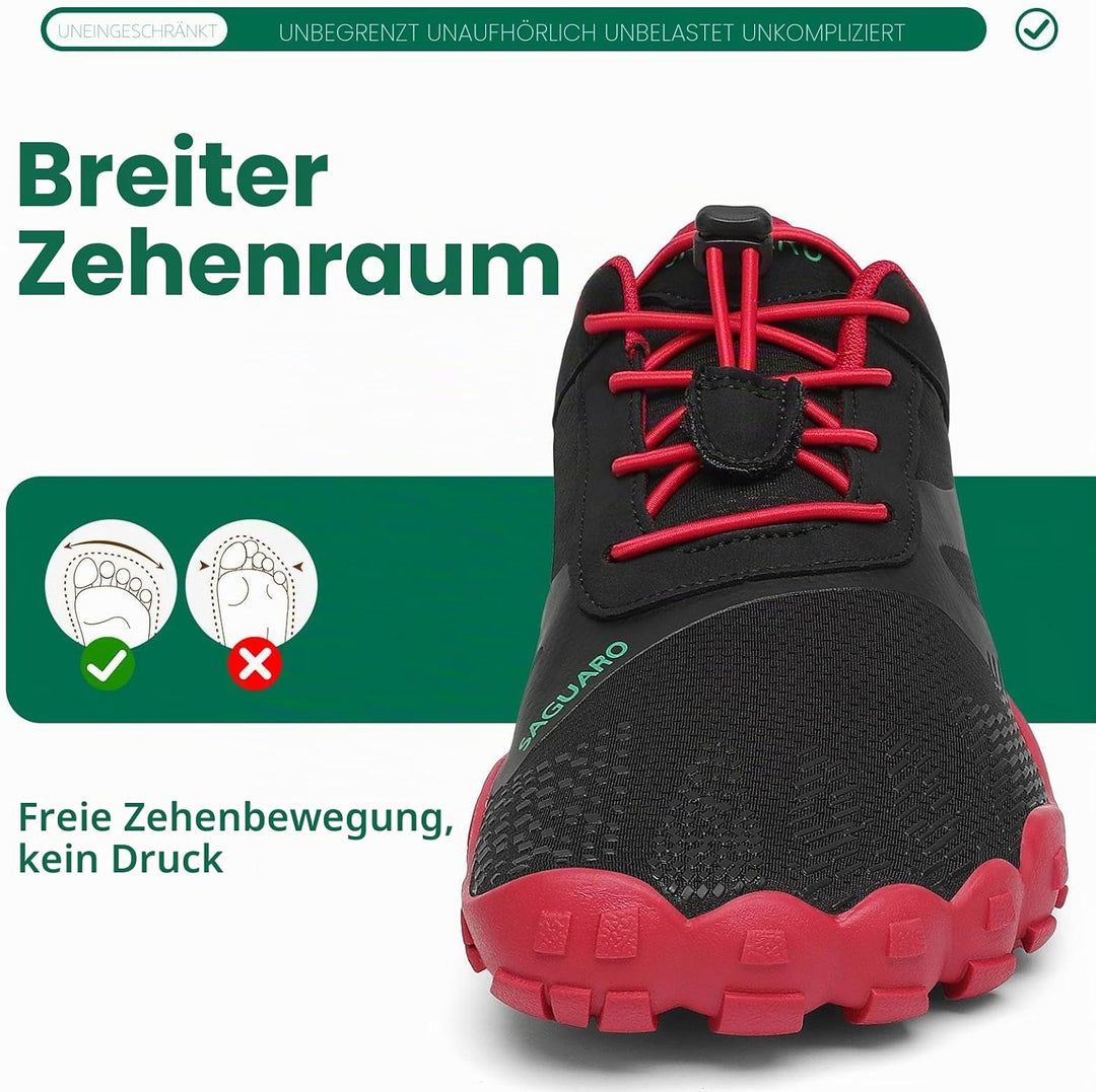 SAGUARO Barfussschuhe Herren Damen Outdoor Sport Fitnessschuhe Traillaufschuhe Gr.35-48 39 EU Ja Rot