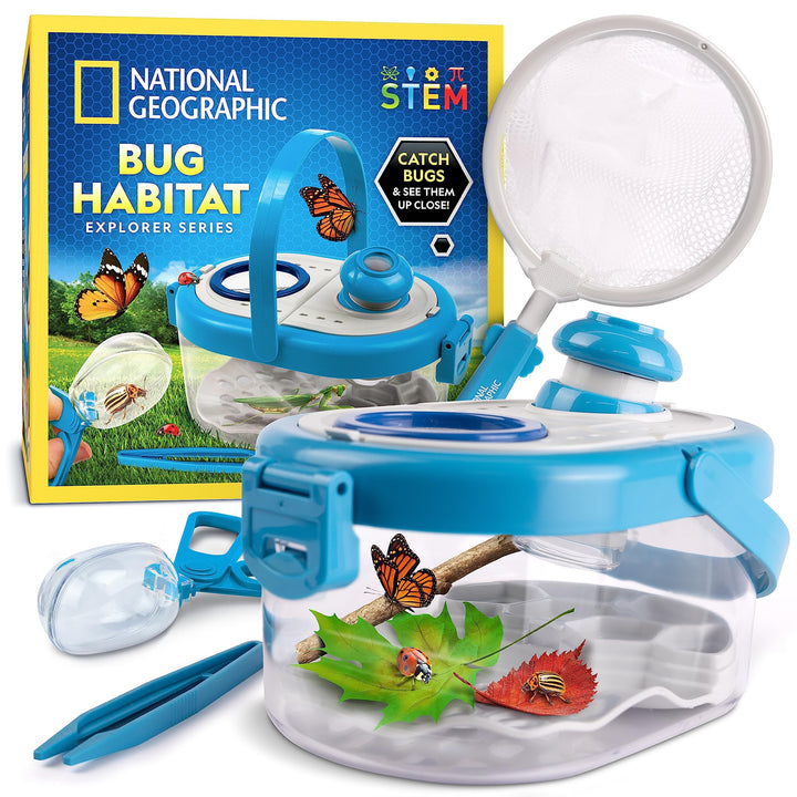 NATIONAL GEOGRAPHIC Insektenfänger-Set für Kinder - Insektenhabitat mit Vergrösserungsglas, Insekten