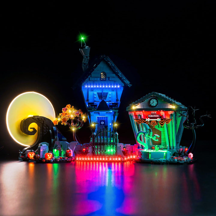 Licht Set Kompatibel mit Lego 21351 Tim Burtons Disney Film Nightmare Before Christmas Aktualisierte
