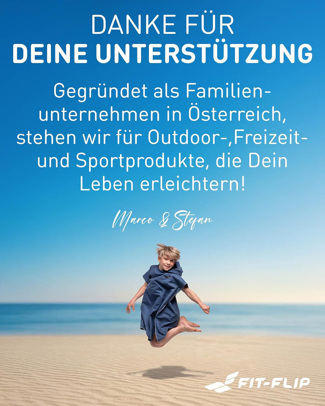 Fit-Flip Badeponcho aus Mikrofaser für Damen, Herren und Kinder | schnelltrocknend, kompakt und ultr