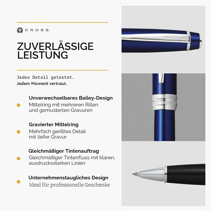 Cross Bailey Rollerball Selectip Pen (Schreibfarbe schwarz, Strichstärke M, in Premium Geschenkbox)