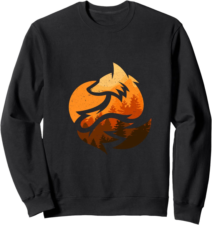 Fuchs Tierdesign Geschenke mit Natur Bäumen Jagd Sweatshirt