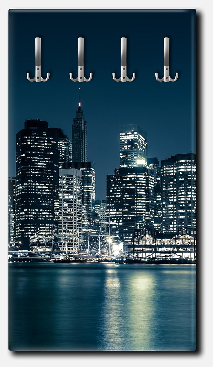 wandmotiv24 Garderobe New York City Hochformat - 55x100 (BxH) - Leinwand Wandgarderobe, inklusive Ga
