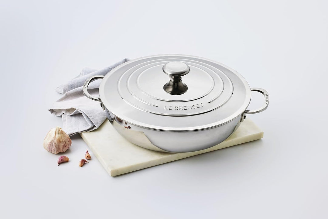 3-Ply SS 30cm Shallow Casserole/Braiser with SS lid 30 cm, 30 cm