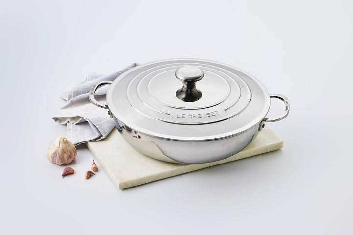 3-Ply SS 30cm Shallow Casserole/Braiser with SS lid 30 cm, 30 cm