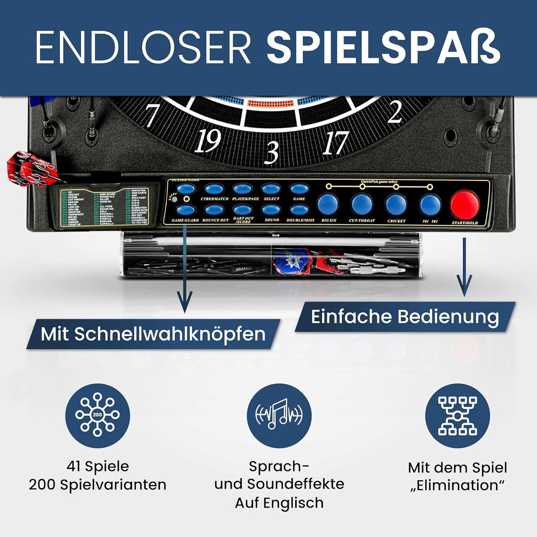 Dartona Elektronische Dartscheibe JX2000 Turnier Pro - | Dartscheibe elektronisch | Turnierscheibe m