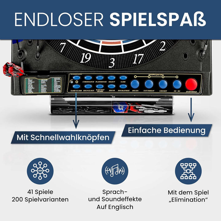 Dartona Elektronische Dartscheibe JX2000 Turnier Pro - | Dartscheibe elektronisch | Turnierscheibe m