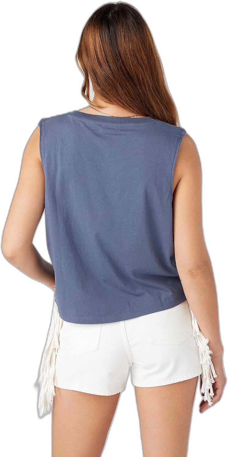 Wrangler Damen Sleeveless Tee T-Shirt XXL Grosse Grössen Vintage Indigo, XXL Grosse Grössen Vintage