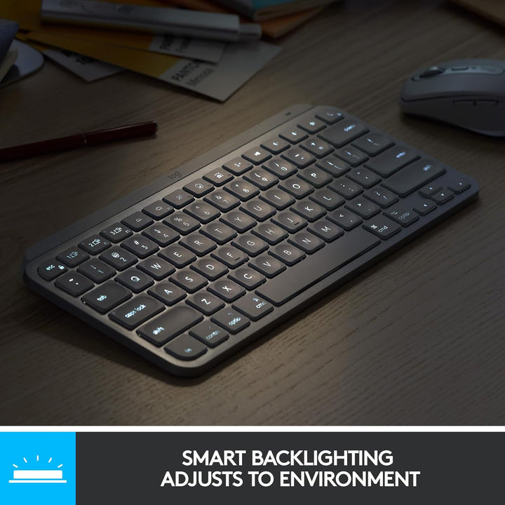 Logitech MX Keys Mini For Mac Minimalist Wireless Illuminated keyboard Bluetooth QWERTY English Grey
