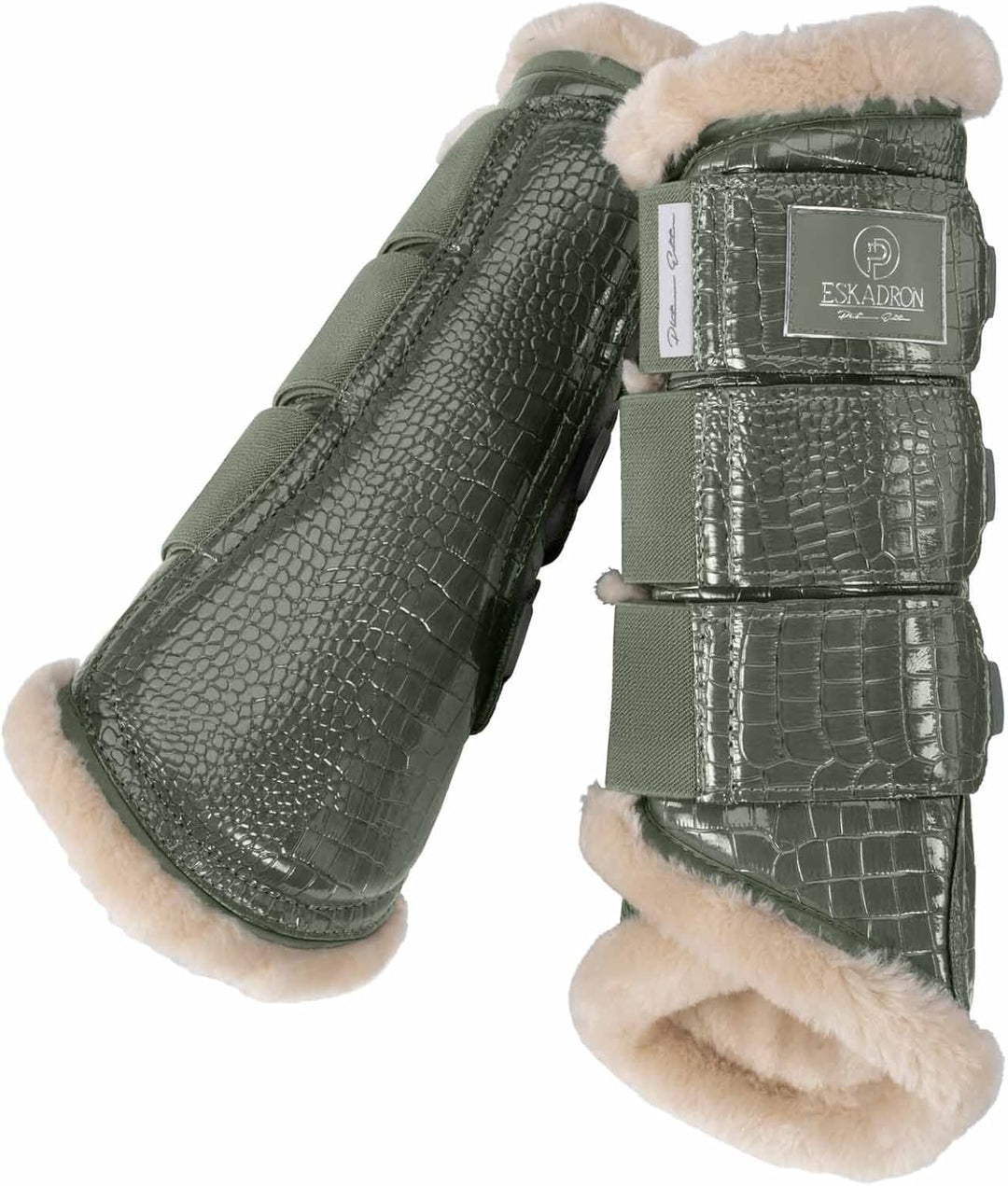 Eskadron Platinum Gamaschen Croco FAUXFUR, 1 Paar ashgreen XL, ashgreen XL