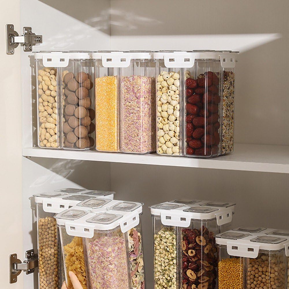 4 Gitter, Versiegeltes Glas, Müsli-aufbewahrungsbox, Frischhaltebox, Lebensmittelaufbewahrungsbehält
