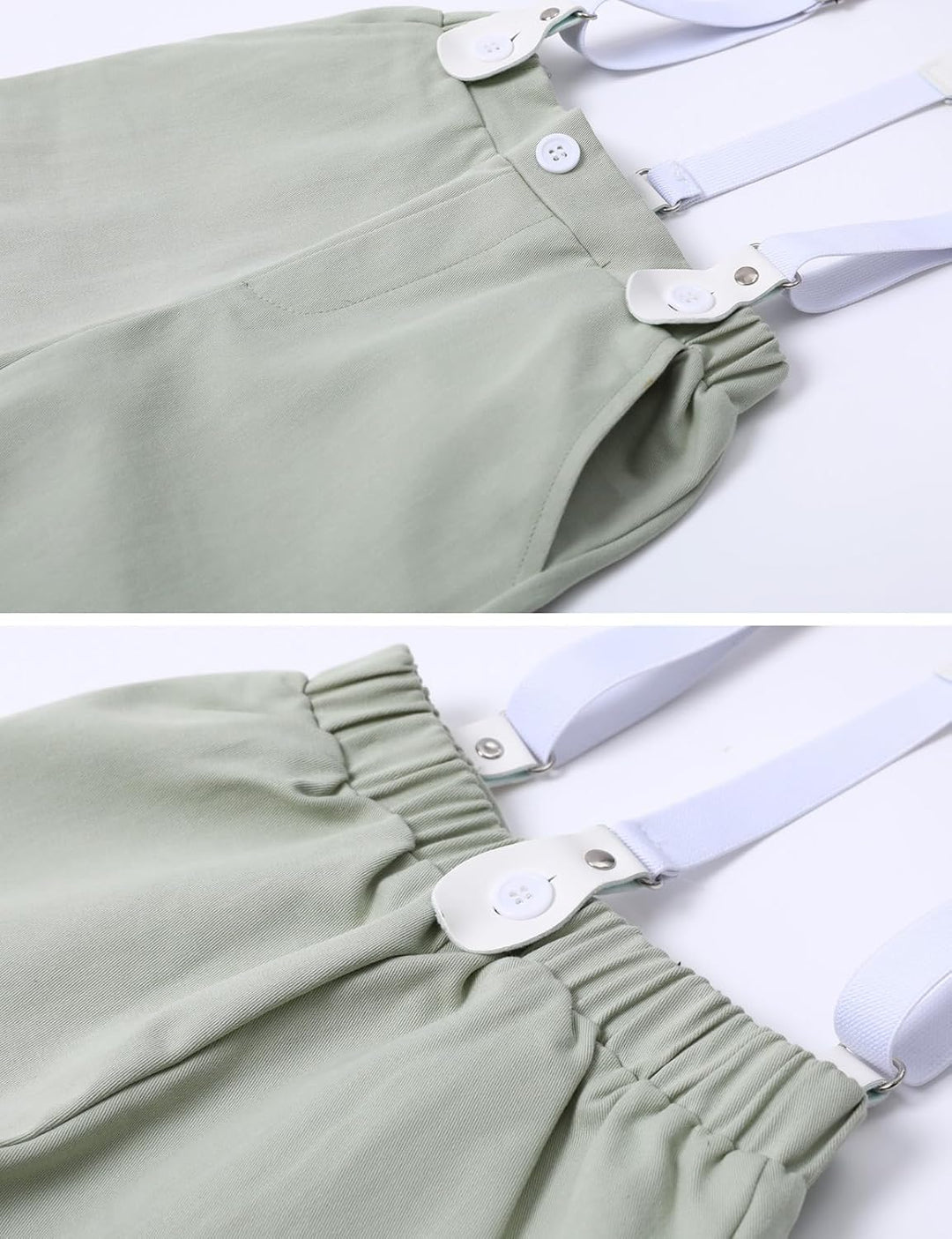 mintgreen Baby Junge Anzüge 2PCS Ostern Outfit Gentleman Hemd Hosen Satz mit Fliege Hosenträger 3-18