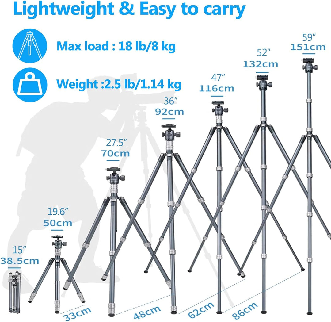 PUKOKO Kamera Stativ Schnellwechselplatte Set，Aluminium Kopf und Schnellwechselplatte Kann 360° Reib