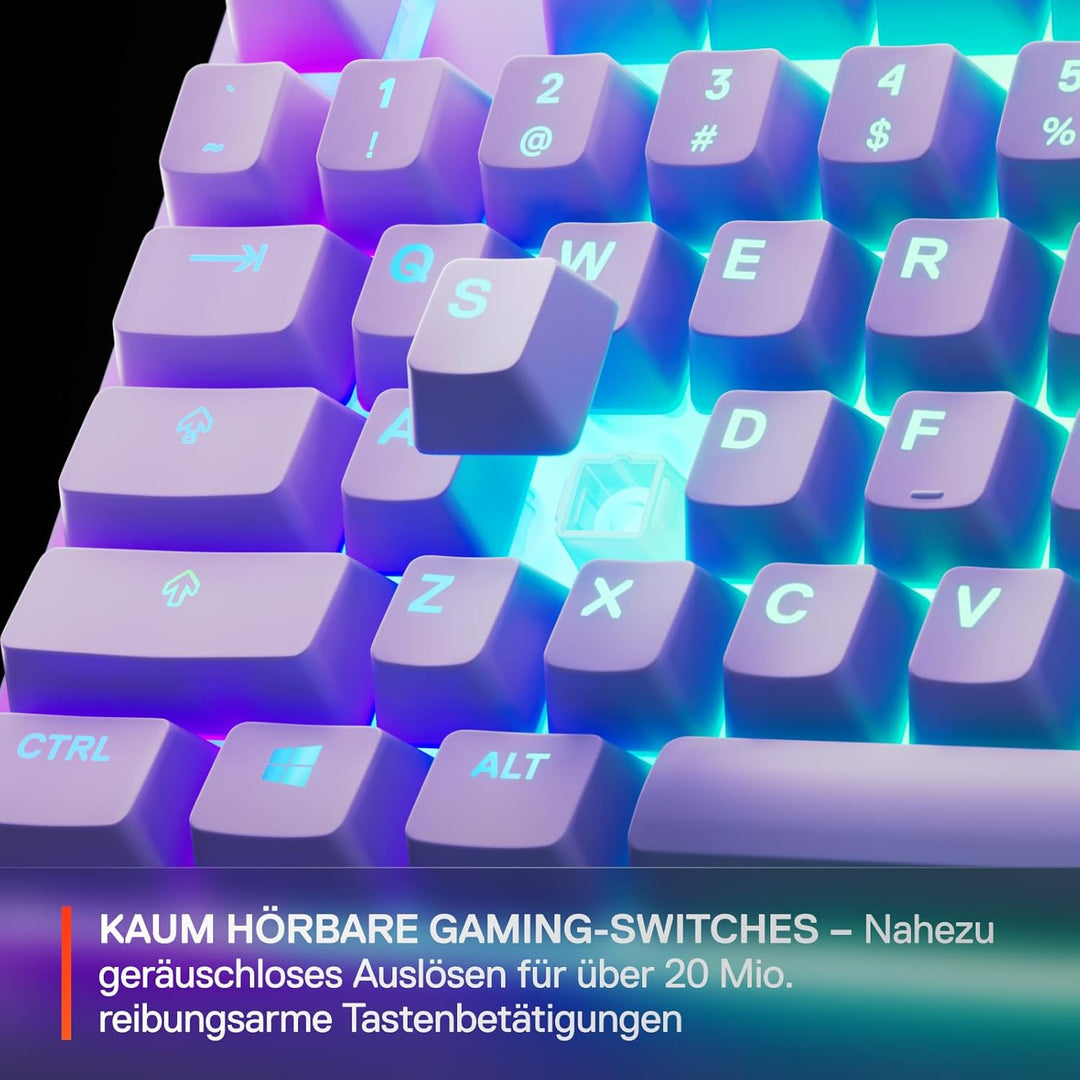 SteelSeries Apex 3 TKL Lavendel RGB Gaming-Tastatur – Kompakter Tenkeyless-Formfaktor – 8-Zonen-RGB-