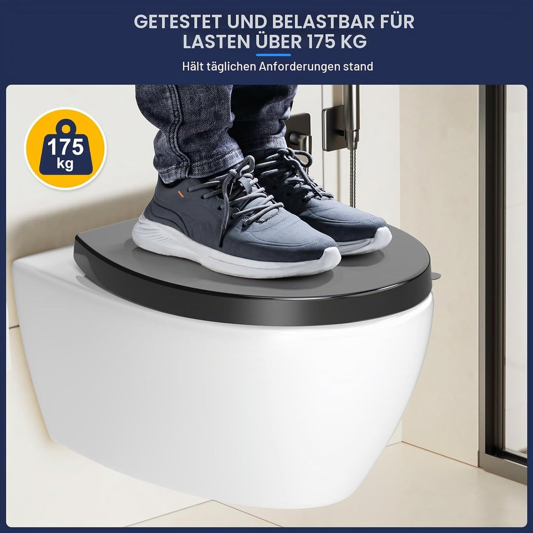 YEAUPE PRO Toilettendeckel mit Absenkautomatik,WC Sitz mit Quick-Release-Funktion und Softclose Abse