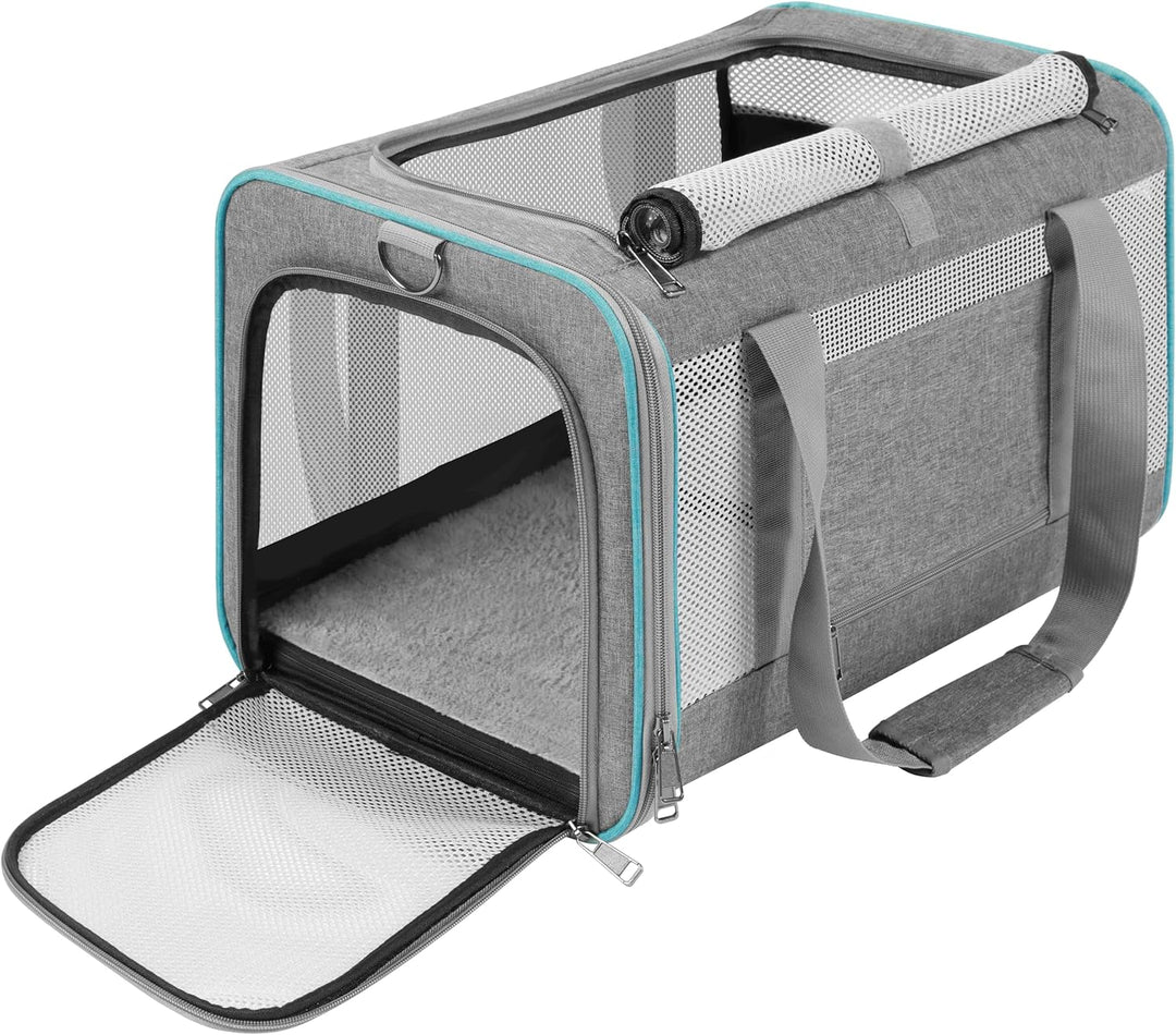 GAPZER Haustier-Tragetasche für grosse Katzen, 9 kg+, weiche Seiten, kleine Hunde, Reisetragetasche,