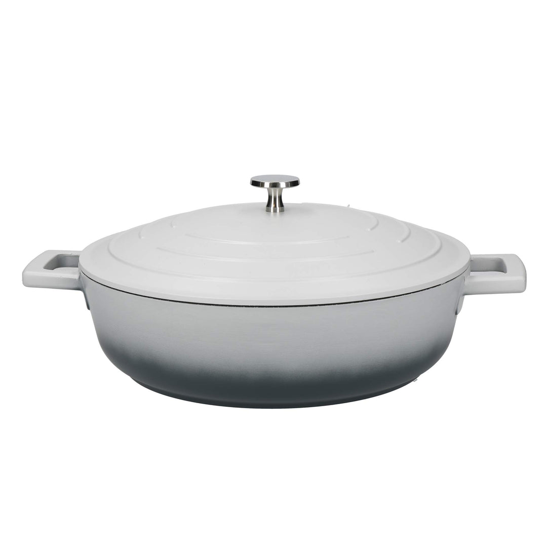 MasterClass Flache Bratpfanne mit Deckel, 4 l/28 cm, leichter Aluminiumguss, induktionsgeeignet und