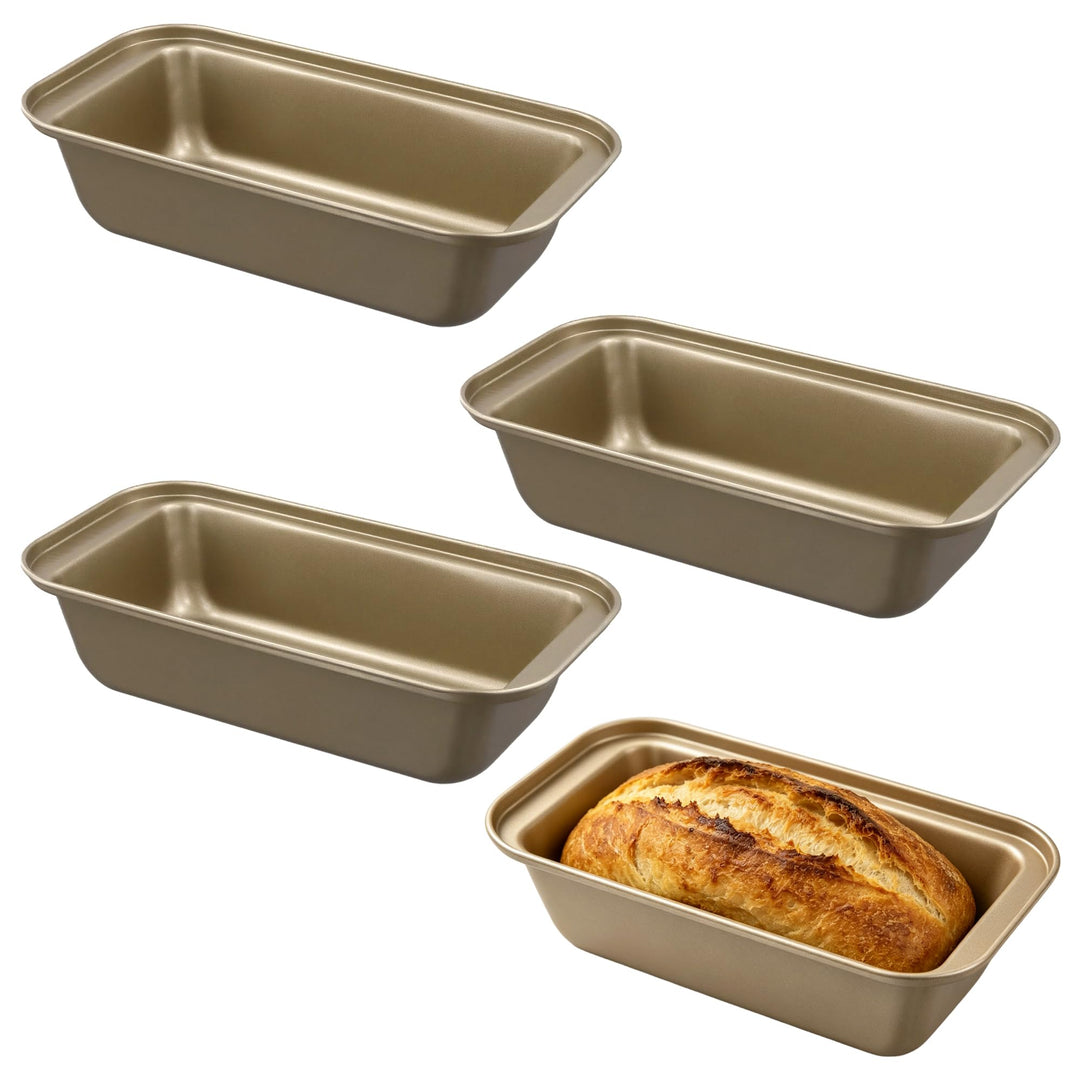 4 Stück Brotbackform Kasten, 25 x 13 x 6cm Kastenform Brot Kohlenstoffstahl, Rechteckige Toastbrot B