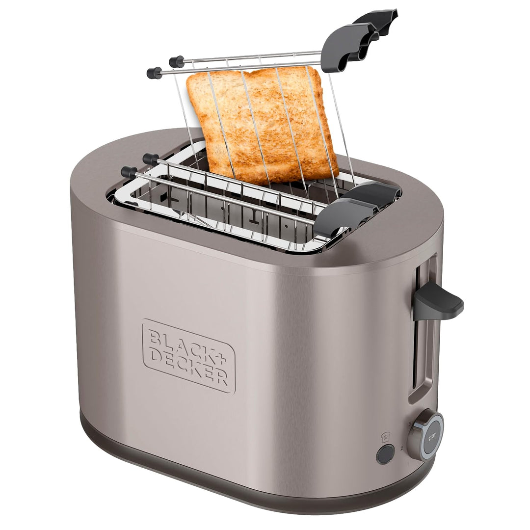 BLACK+DECKER - Toaster BXTOA901E 900W | 2 Schlitze | Automatische Zentrierung | 7 Bräunungsstufen |
