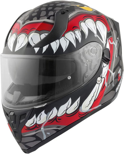 Bogotto V128 Naga Helm (Black Matt/Red,XL) XL Schwarz Matt/Rot, XL Schwarz Matt/Rot