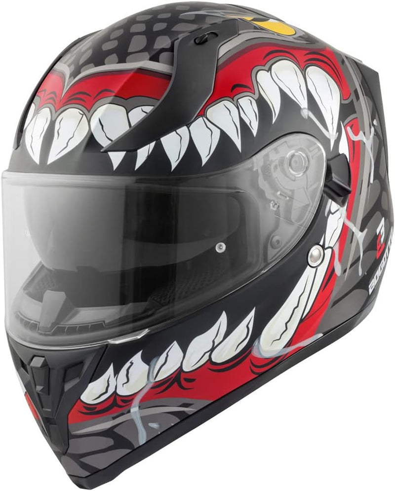 Bogotto V128 Naga Helm (Black Matt/Red,XL) XL Schwarz Matt/Rot, XL Schwarz Matt/Rot