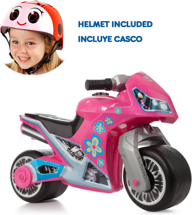 MOLTO Laufmotorrad Cross Rosa + Marienkäferhelm | Motorrad Laufen für alle Arten von Gelände | Siche