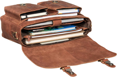 STILORD 'Zeus' Grosse Leder Aktentasche Vintage Lehrertasche Businesstasche 15,6 Zoll Laptoptasche X