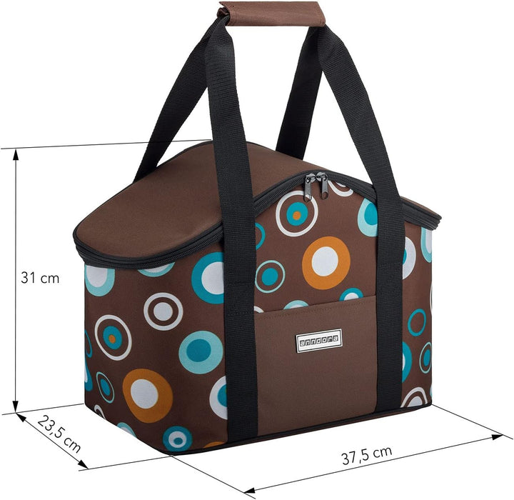anndora Kühltasche mit Tragegriff 20 Liter - inkl. 3 anndora Kühlakkus - Farbwahl 169 RETRO, 169 RET