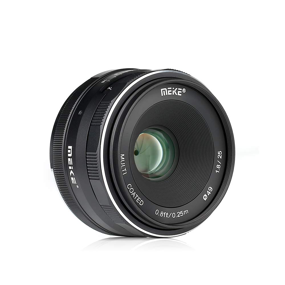 Meike 25mm f / 1.8 Large Aperture Weitwinkel Objektiv Manuelles Fokus Objektiv für Sony E-Mount Mirr