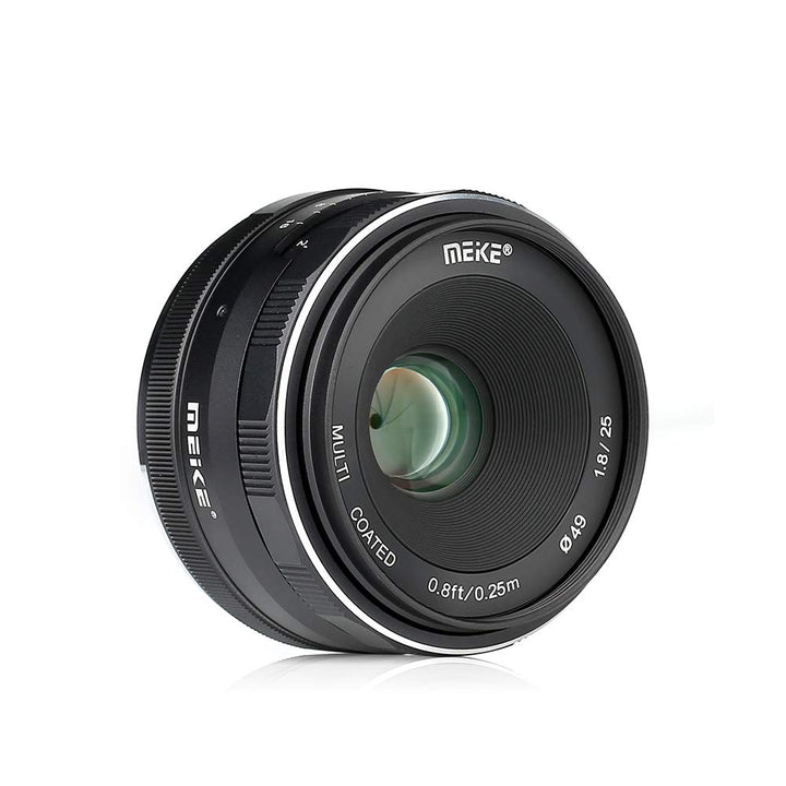Meike 25mm f / 1.8 Large Aperture Weitwinkel Objektiv Manuelles Fokus Objektiv für Sony E-Mount Mirr