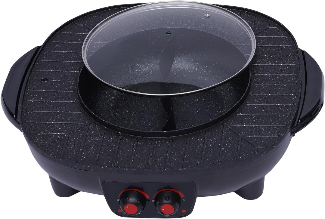 Electric Hot Pot und grill Hotpot Topf 2 in 1 2000W 3L Antihaft-Beschichtung für 5-6 Personen für Fa
