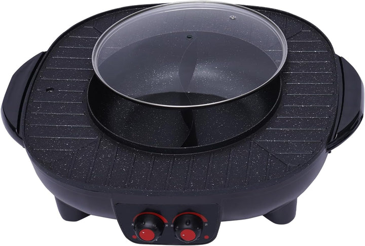 Electric Hot Pot und grill Hotpot Topf 2 in 1 2000W 3L Antihaft-Beschichtung für 5-6 Personen für Fa