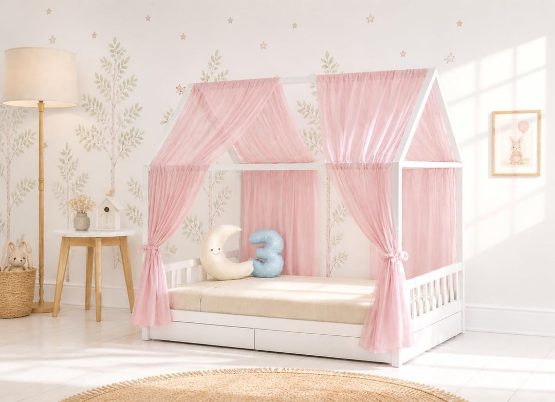 YellowNest Hausbett Himmel aus 100% Polyester – 2er Set - Atmungsaktiv und trapazierfähig – Betthimm
