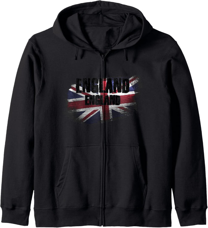 England, Englische Flagge Union Jack Grunge Kapuzenjacke