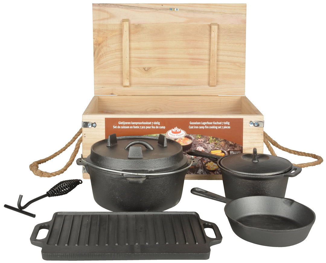 Esschert Design Dutsch oven, Set 7 teilig, schwarz, 28.9x28x15.8 cm, FF240