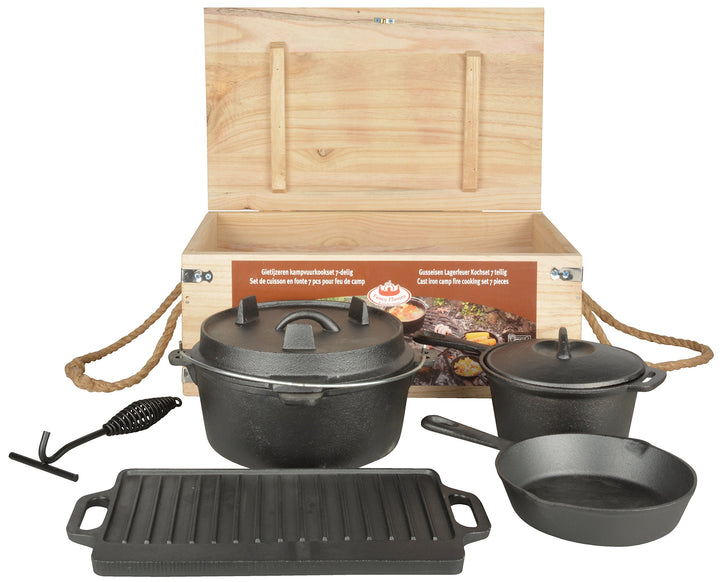 Esschert Design Dutsch oven, Set 7 teilig, schwarz, 28.9x28x15.8 cm, FF240