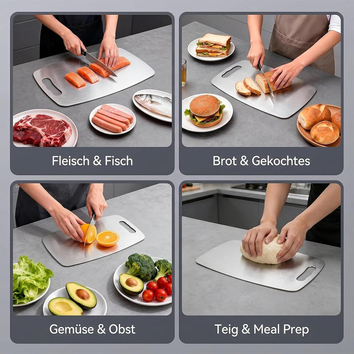 2026 Titan Schneidebretter 3er Set, Hitzebeständig, pflegeleicht und langlebig, für Fleisch, Gemüse,