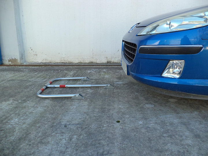 SNS SAFETY LTD Parkplatzsperre Klappbar, aus verzinktem Stahlrohr 32 mm, mit 3 Beinen, Vorhängeschlo