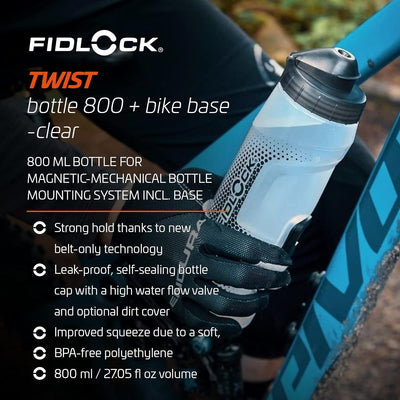 Fidlock Set di borracce Twist Bottle 800 + Bike Base trasparente transparent clear, transparent clea