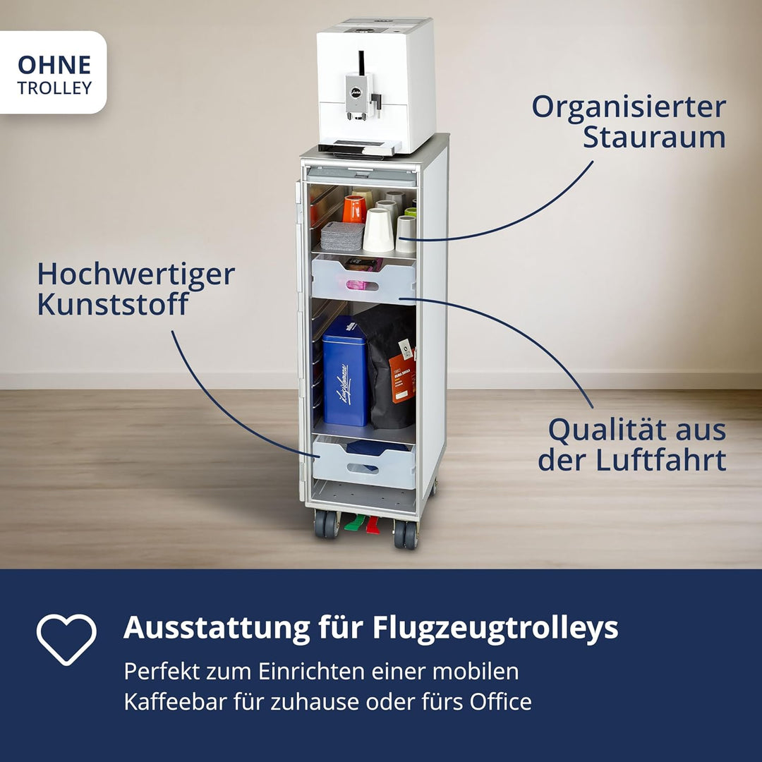 Ausstattungspaket für Flugzeugtrolleys und Airline Trolleys, Kaffeebar, Kunststoff, KSSU-Norm