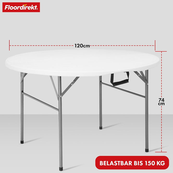 Floordirekt- Gartentisch Klappbar Kunststoff 120x74 cm - Buffettisch mit Tragegriff - Klapptisch für
