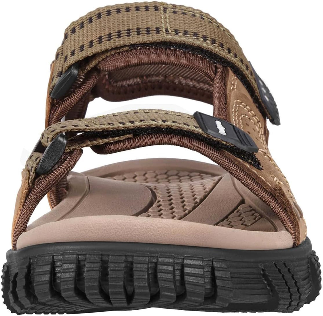 OutPro Herren Wandersandalen Sport Sandalen Wasserdichte Bequeme Ledersandalen Sandale verstellbare