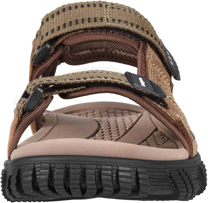 OutPro Herren Wandersandalen Sport Sandalen Wasserdichte Bequeme Ledersandalen Sandale verstellbare