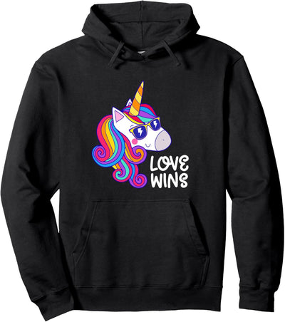 Liebe gewinnt Einhorn LGBT Stolz schwul lesbischer Pullover Hoodie