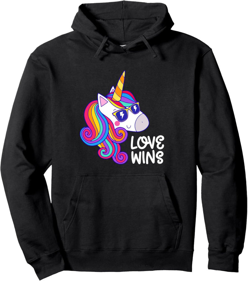 Liebe gewinnt Einhorn LGBT Stolz schwul lesbischer Pullover Hoodie