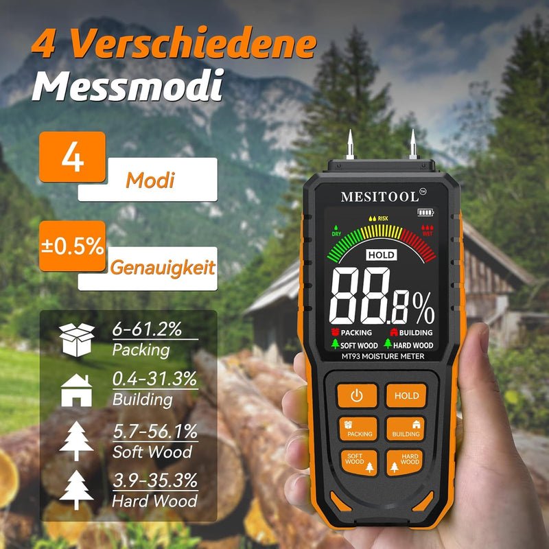 Pin-Typ Holzfeuchtemessgerät Hörbarer Allgemeines Feuchtigkeitsmessgerät Detector Wiederaufladbares