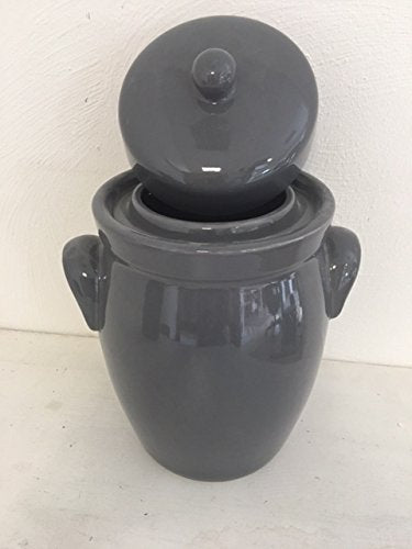 Gärtopf, Rumtopf 5 Ltr. Steinzeug Stein grau Früchte Obst konservieren Rezepte einmachen