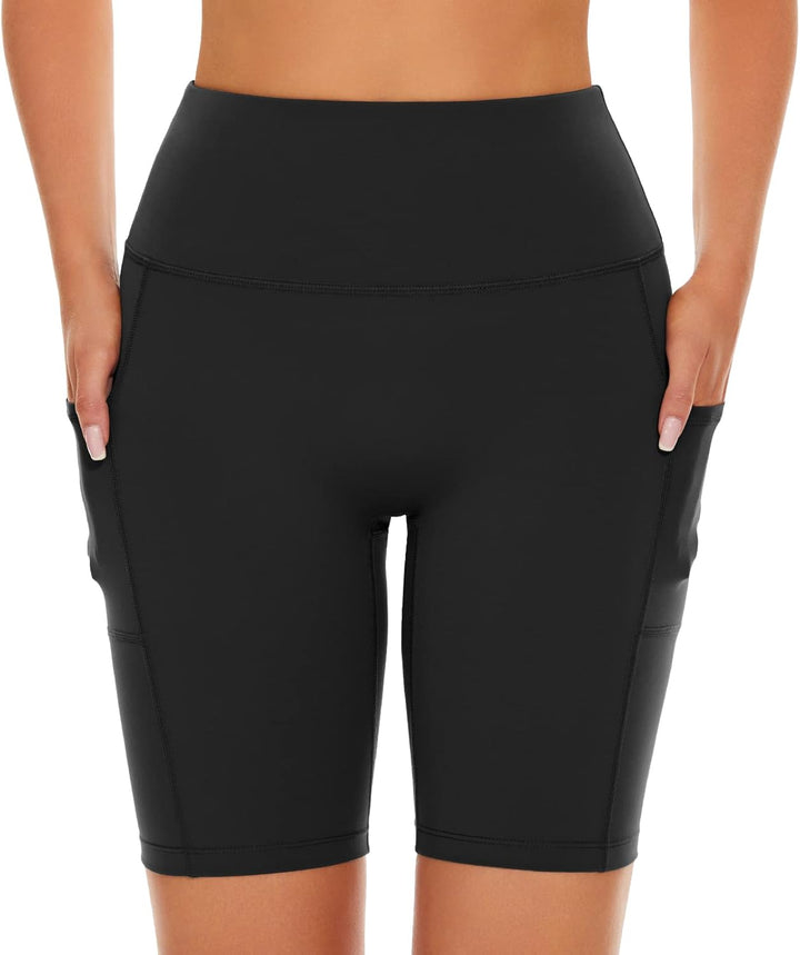 SIMIYA Radlerhose Damen, Kurze Leggings mit Handytasche Blickdichte High Waist Sporthose Damen Kurz,